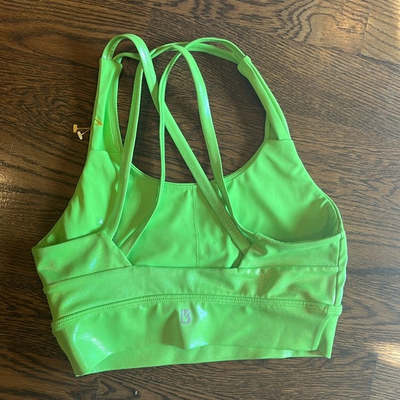 Neon Green Women's Sports Bra M - Picture 2 of 2